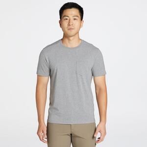 VRST Men's Essential Pocket Tee, Small, Mid Grey Heather Gray